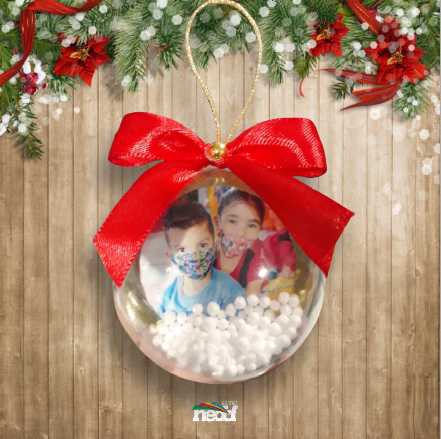 NATAL E ANO NOVO - Bolinha de Natal Personalizada com Foto NATAL E ANO NOVO - Bolinha de Natal Personalizada com Foto
